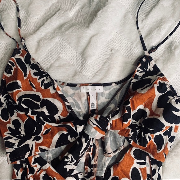 Leith Floral Linen Tie Front Jumpsuit - Picture 7 of 7